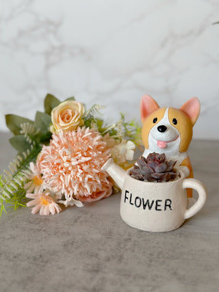 Corgi with Watering Can