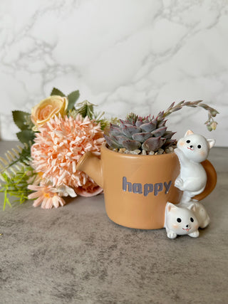 Happy Watering Can Kitties